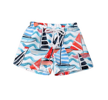 Load image into Gallery viewer, Toddler Boys 2-PC Swim Trunks Beach and Loungewear in Sailboat and Surfer Prints by Just Relax And Live!