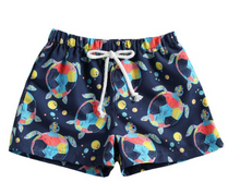 Load image into Gallery viewer, Boys and Toddlers Dinosaur and Turtle Print 2-PC Swim Trunk Set by Just Relax and Live!
